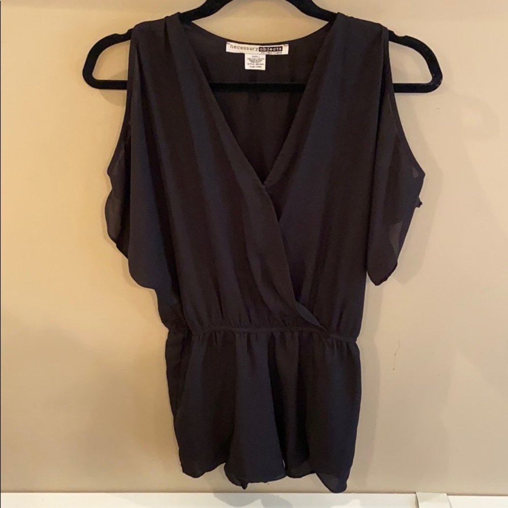 Necessary Objects Black Romper Size Small - image 1